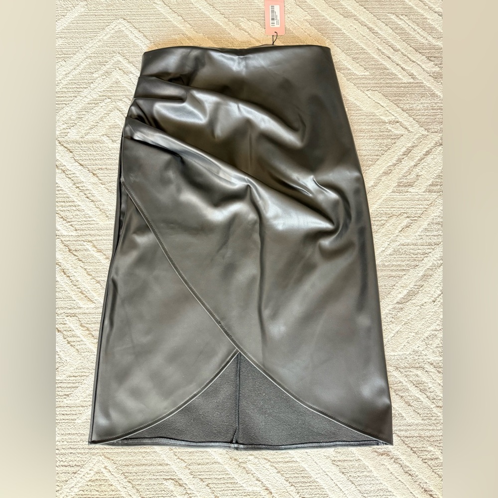 Gray Asymmetrical Midi Pencil Skirt for Cocktail